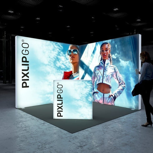 10x10 Booth Backlit Display Kit 02 - PIXLIP USA