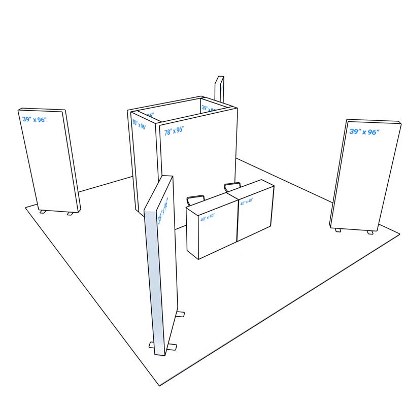 20x20 Booth Backlit Display Kit 02 - PIXLIP USA