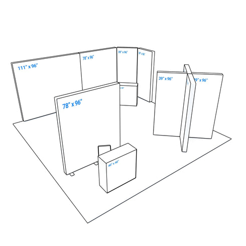 20x20 Booth Backlit Display Kit 08 - PIXLIP USA