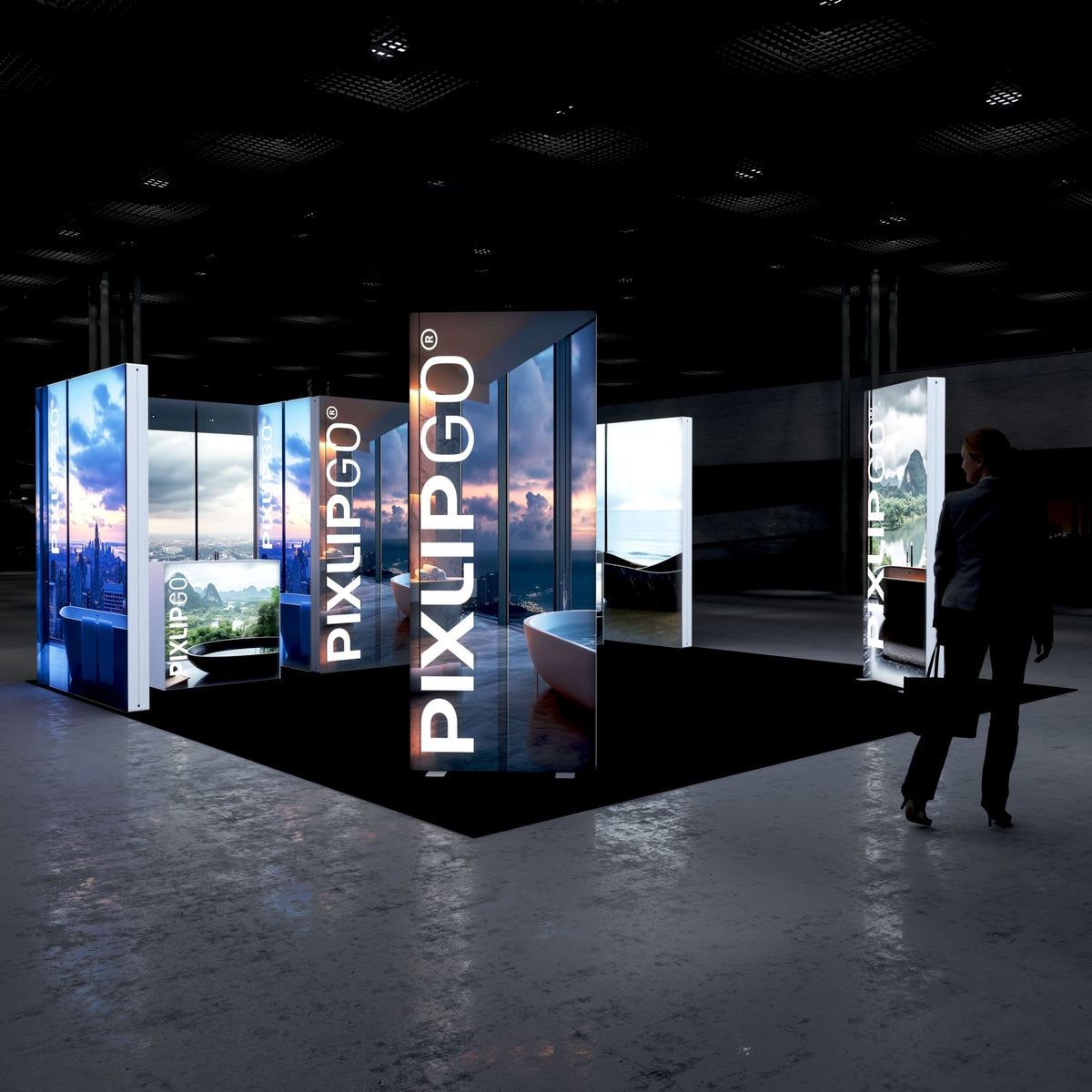 20x20 Booth Backlit Display Kit 05 – PIXLIP USA